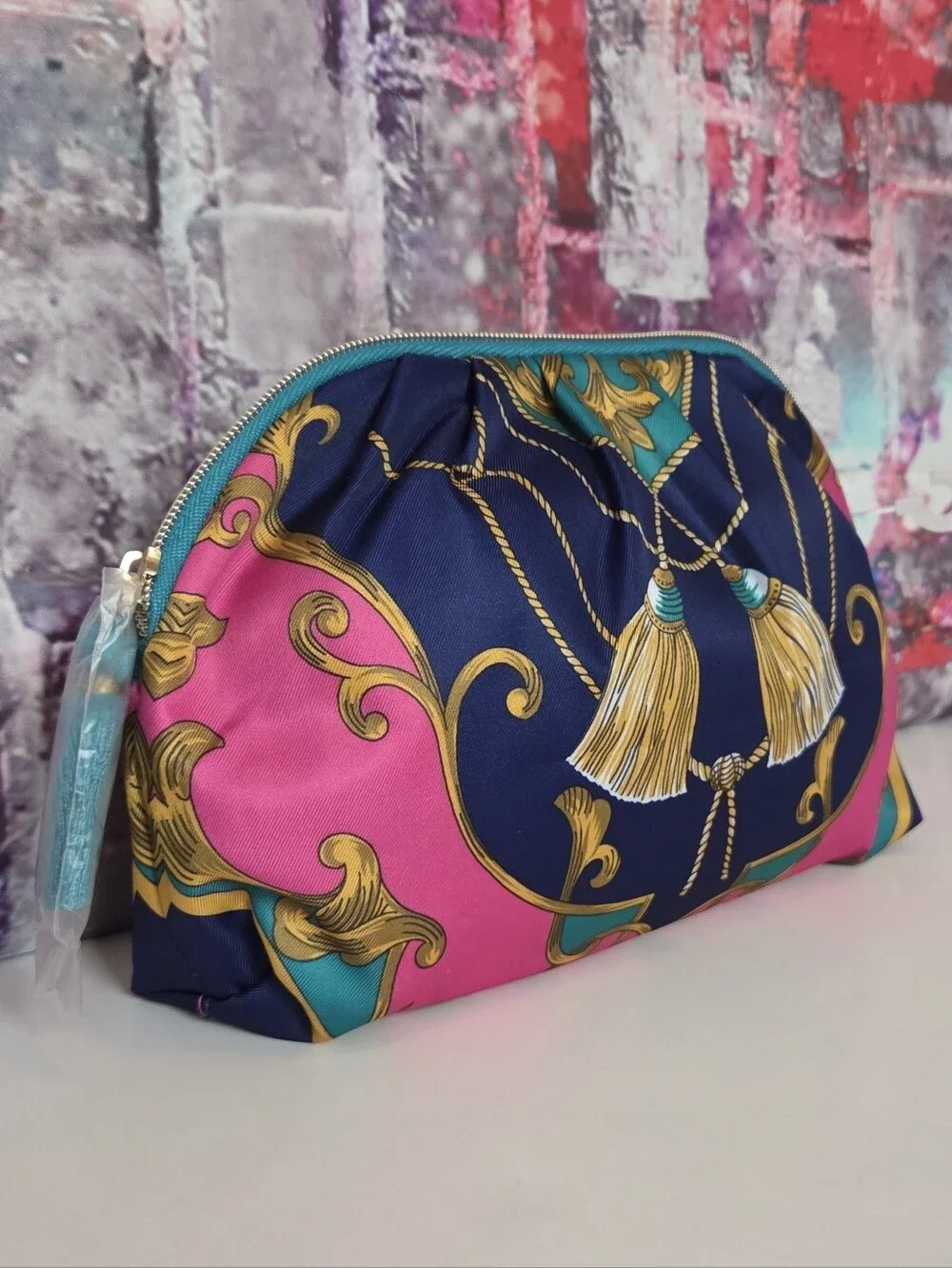 Estee Lauder Tassel Print Cosmetic Pouch NWT